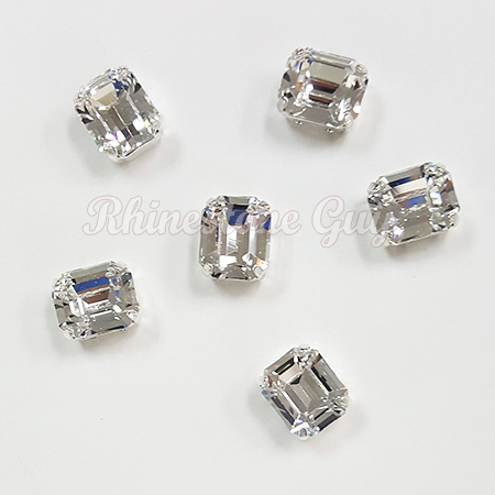 preciosa emerald cut chaton montee top view